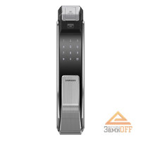 Электронный биометрический врезной замок Samsung SHS-P718(на себя) XBK/EN тем. металик с мех-ом Push-Pull
