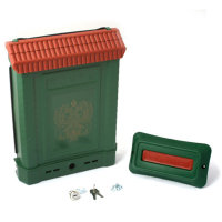 Почтовый ящик Премиум внутренний с накладкой (зеленый, герб)